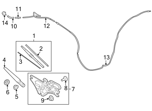 2022 Hyundai Tucson Wiper & Washer Components GROMMET-REAR WIPER Diagram for 98713P2000