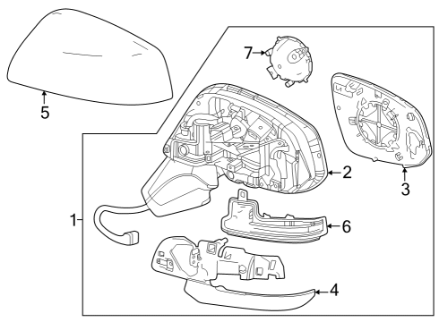 Outside Mirrors Mirror Cover Diagram for 879450E070B4