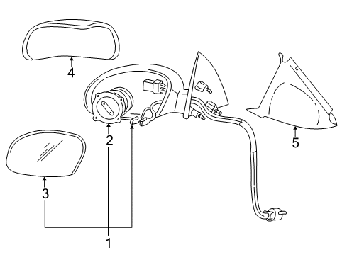 2002 Mercury Sable Sound System Mirror Cover Diagram for YF1Z17D743PTM
