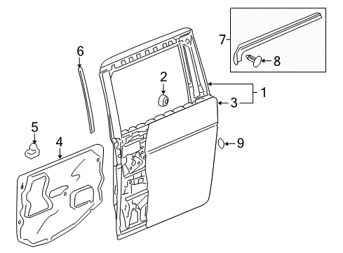 2005 Honda Odyssey Side Loading Door - Door & Components Panel, R. Slide Door (DOT) Diagram for 67510SHJA90ZZ