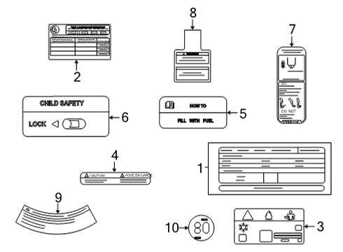 Information Labels Label-Caution, Spare Tire Diagram for 403533JA0A