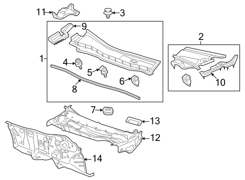 2010 Honda Accord Cowl Dashboard (Lower) Diagram for 61500TA0A00ZZ