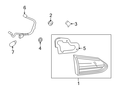 2010 Lexus HS250h Bulbs Socket & Wire, Rear Lamp Diagram for 8158575030