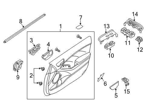 2018 Kia Forte Mirrors Door Inside Handle Assembly, Left Diagram for 82610A7000ASB