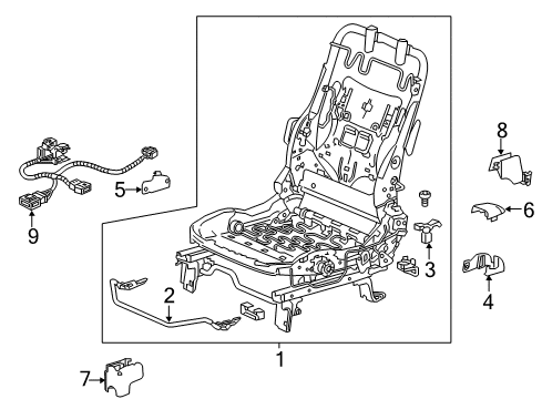 2016 Honda CR-V Tracks & Components Cover, R. Rail (Upper) (Inner)*NH167L* (GRAPHITE BLACK) Diagram for 81279SNAA11ZD