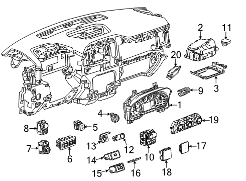 2020 Chevrolet Silverado 1500 Transfer Case Dash Control Unit Diagram for 84579089