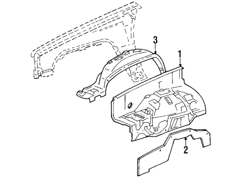 1987 Toyota Pickup Inner Components - Fender Liner, Front Fender, LH Diagram for 5387689103