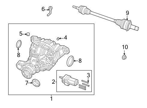 2018 Jeep Grand Cherokee Axle Housing - Rear Different-Rear Axle Diagram for 68233679AB