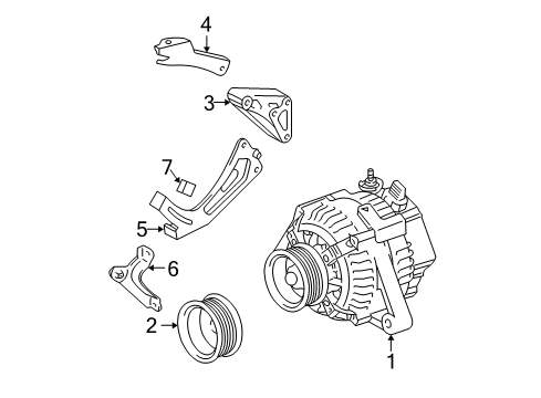 2003 Toyota Highlander Alternator Alternator Diagram for 270602017084