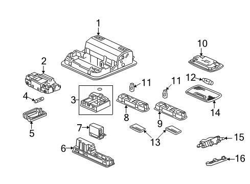 2016 Honda Pilot Overhead Lamps Base (Shadow Beige) Diagram for 34403SEPA01ZP