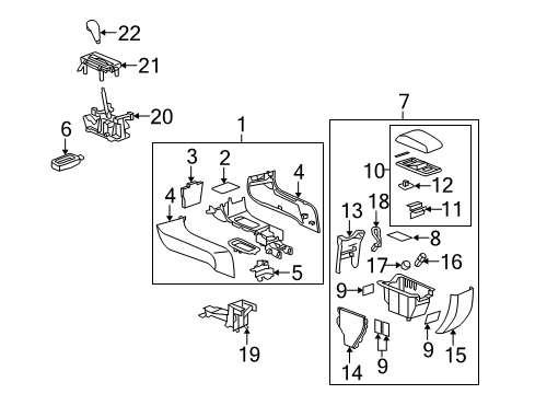 2007 Buick LaCrosse Center Console Front Cup Holder Diagram for 25984308