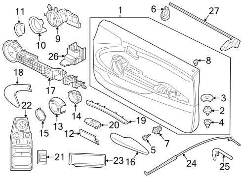 2021 Mini Cooper Front Door DRIVE FOR WINDOW LIFTER Diagram for 67625A3F285