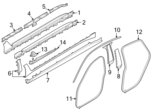 Exterior Trim - Pillars CLIP STRIP ROOF FRAME:889520 Diagram for 51765A71150