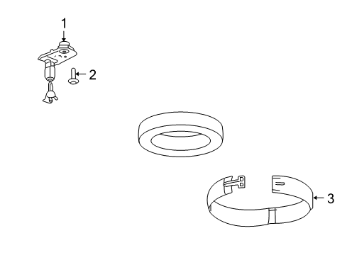 2015 Chevrolet Traverse Spare Tire Carrier Shield Diagram for 22969960