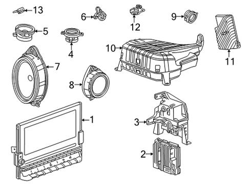 Sound System Weatherstrip Pillar Speaker Diagram for 42647321
