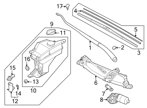 Wiper & Washer Components Nut-Plug Diagram for 8414526001