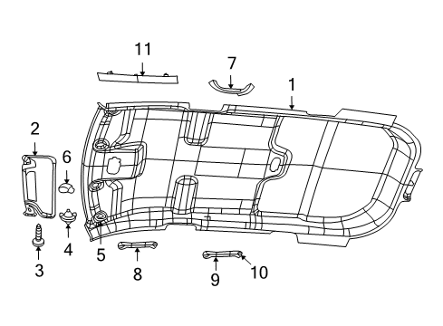 2020 Dodge Journey Interior Trim - Roof Bezel-Hvac Diagram for 1MS53HDAAA
