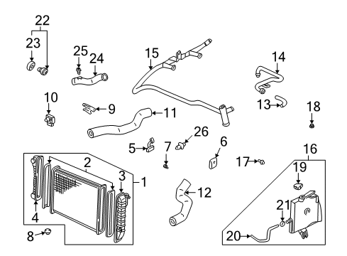 2003 Chevrolet Monte Carlo Powertrain Control Liner Nut Diagram for 14103956