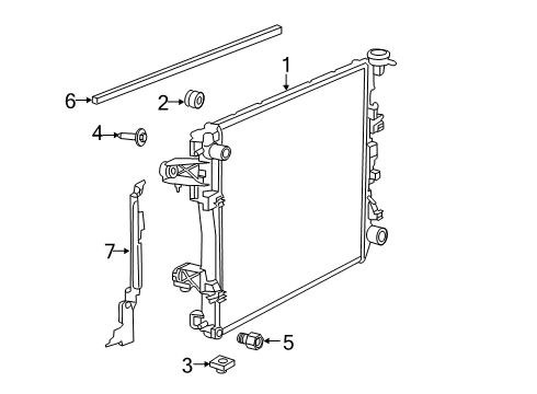 2020 Ram 3500 Radiator & Components FASTENER-Cooling Module Diagram for 68442831AA