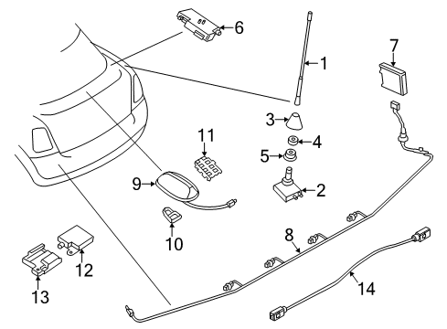 2013 Mini Cooper Antenna & Radio Aerial Rod Diagram for 65209170350