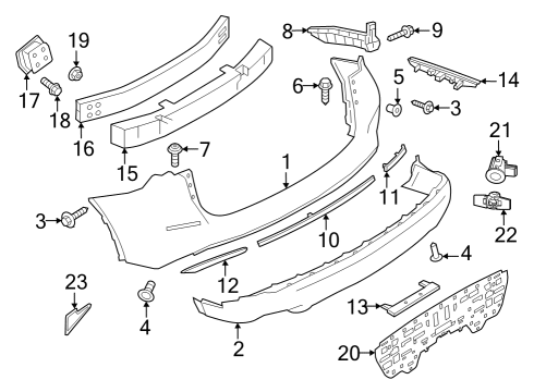 2021 Nissan Murano Bumper & Components - Rear Screw Diagram for 014560008U