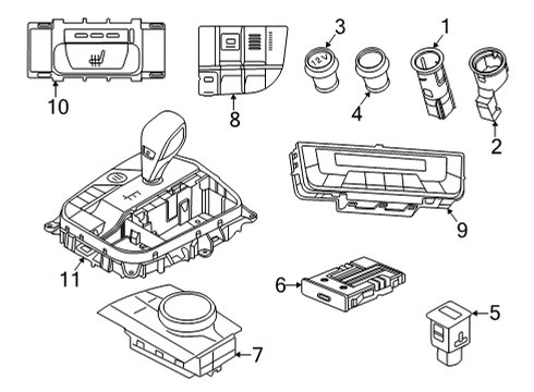 2020 BMW X6 Switches CONTROL ELEMENT LIGHT Diagram for 61315A16B05
