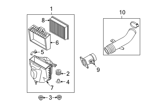 2005 Nissan 350Z Filters Duct Assembly-Air Diagram for 16576CD00A