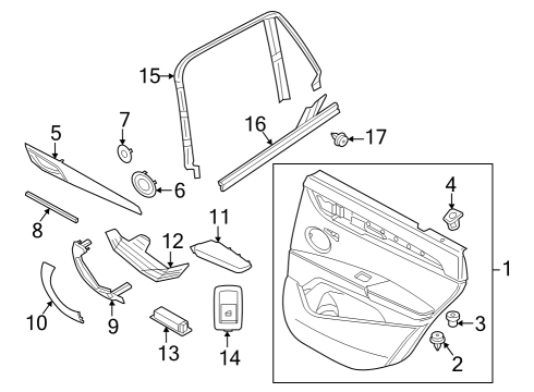 2017 BMW X1 Rear Door SWITCH FOR POWER WINDOW, BEI Diagram for 61319333686