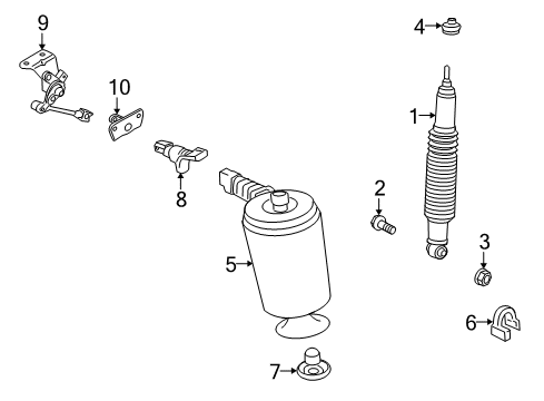 2009 Lincoln Town Car Shocks & Components - Rear Air Spring Diagram for 6W1Z5560BA