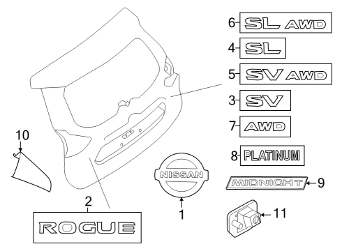 2021 Nissan Rogue Parking Aid CONT UNIT- PARKING ASSIST Diagram for 284L06711R