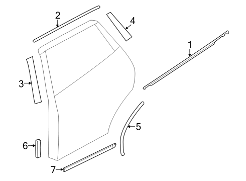 2015 Nissan Rogue Select Exterior Trim - Rear Door Protector-Rear Door, LH Diagram for 82893JM00B