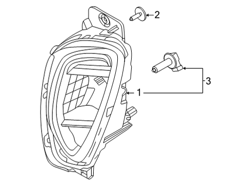 2022 Ford Escape Bulbs LAMP ASY - FOG - FRONT Diagram for LJ6Z15200C