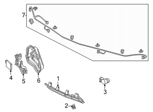 2022 Acura MDX Lane Departure Warning UNIT, KICK SENSOR Diagram for 74985TYAA01