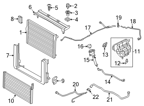 2014 BMW 550i GT Wiper & Washer Components Radiator Diagram for 17118669004