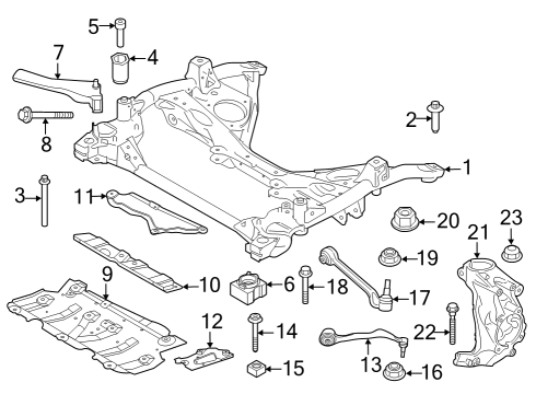 Front Suspension, Lower Control Arm, Ride Control, Stabilizer Bar, Suspension Components STABILIZER FRONT WITH RUBBER Diagram for 31305A08AB4