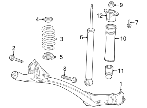 2021 Chevrolet Trailblazer Rear Suspension, Suspension Components Shock Diagram for 42757887