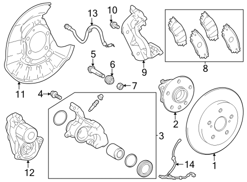 Rear Brakes Caliper Assembly Diagram for 4783042080