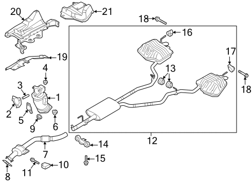 2022 Ford Explorer Exhaust Components Air Deflector Screw Diagram for W720600S439