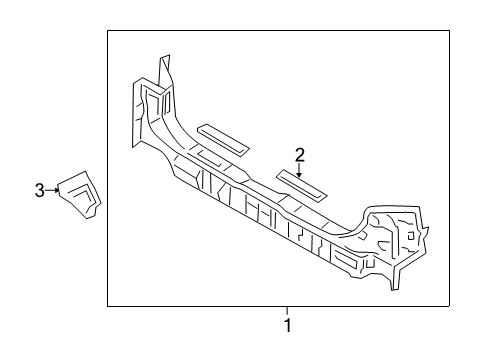 2016 Honda Odyssey Rear Body - Floor & Rails Separator, L. RR. Floor Crossmember Diagram for 65758TK8A01