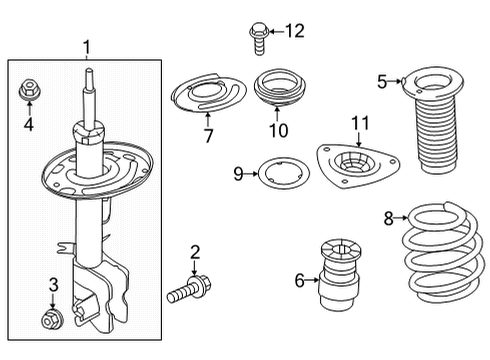 Struts & Components - Front Bolt Diagram for 400563JA0A