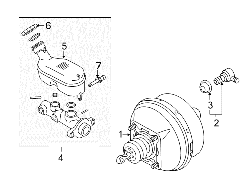 2005 Saturn Relay Hydraulic System Cylinder Asm, Brake Master Diagram for 19209193