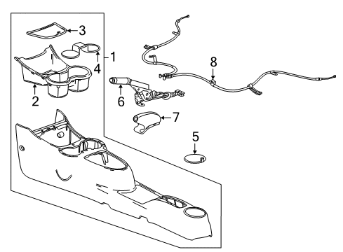 2014 Chevrolet Spark Center Console Boot Diagram for 96909226