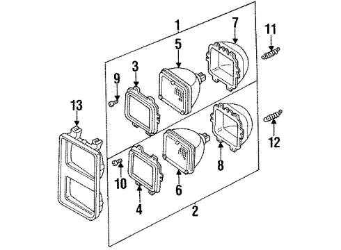 1988 Chevrolet V20 Suburban Headlamps Mount Ring Spring Diagram for 459461