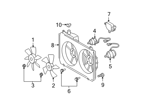 2006 Lexus RX330 Cooling System, Radiator, Water Pump, Cooling Fan Shroud, Fan Diagram for 167110A231