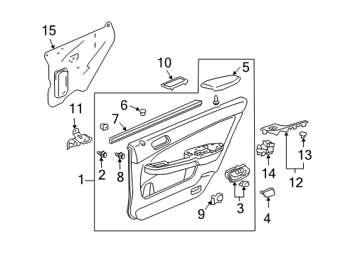 2005 Honda Accord Rear Door Armrest Assembly, Right Rear Door (Ivory) (Leather) Diagram for 83702SDAA31ZC
