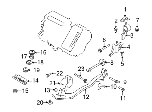 2008 Mercury Mariner Engine & Trans Mounting Engine Support Diagram for AM6Z6P094A