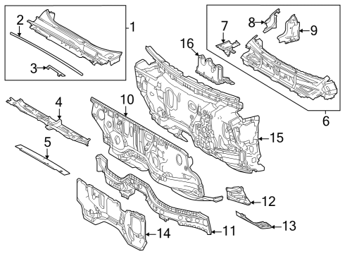 Cowl Under Cover Bolt Diagram for 90119A0507