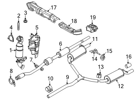 2009 Mini Cooper Exhaust Components Front Catalytic Converter Diagram for 18307604566