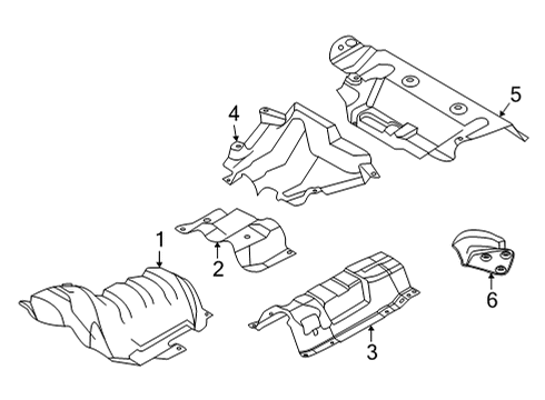 2022 Lincoln Corsair Heat Shields SHIELD Diagram for LX6Z78114B06B
