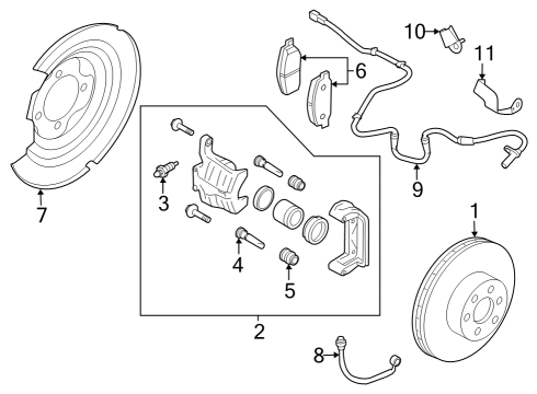 2022 Nissan Sentra Rear Brakes Baffle Plate Diagram for 441606LA0B